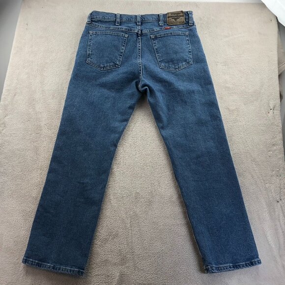 Wrangler Mens Jeans 34x30 Relaxed Fit Blue Denim Straight Leg Classic Casual - Picture 14 of 14